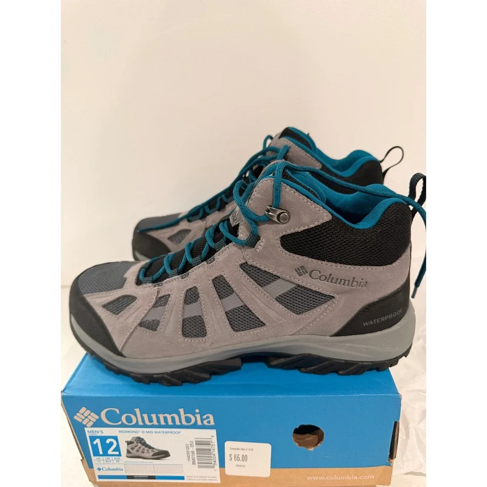 Columbia Redmond III Mid Waterproof Hiking Boots Graphite Black Teal